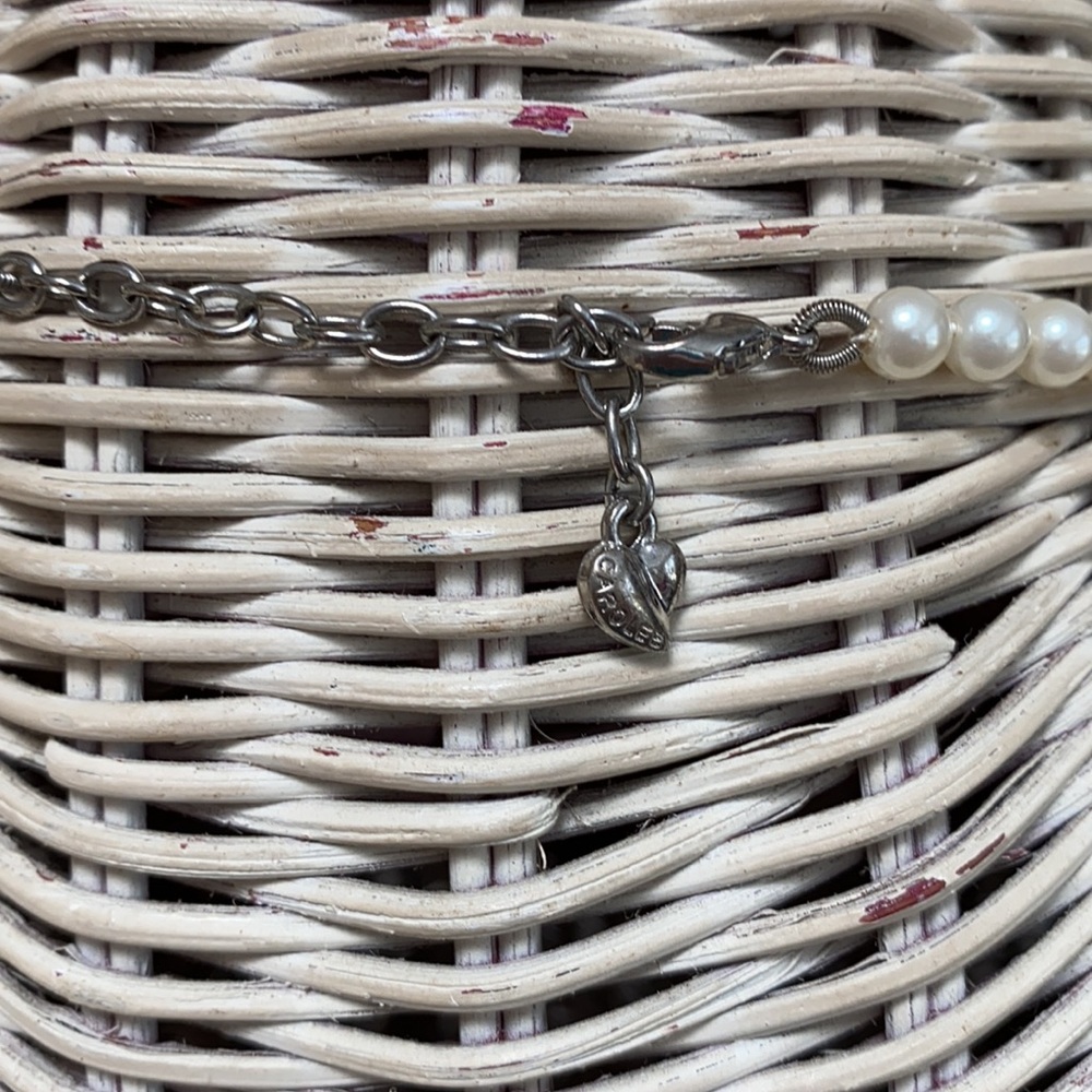 Vintage Carolee Pearl Rhinestone Necklace - Picture 6 of 11